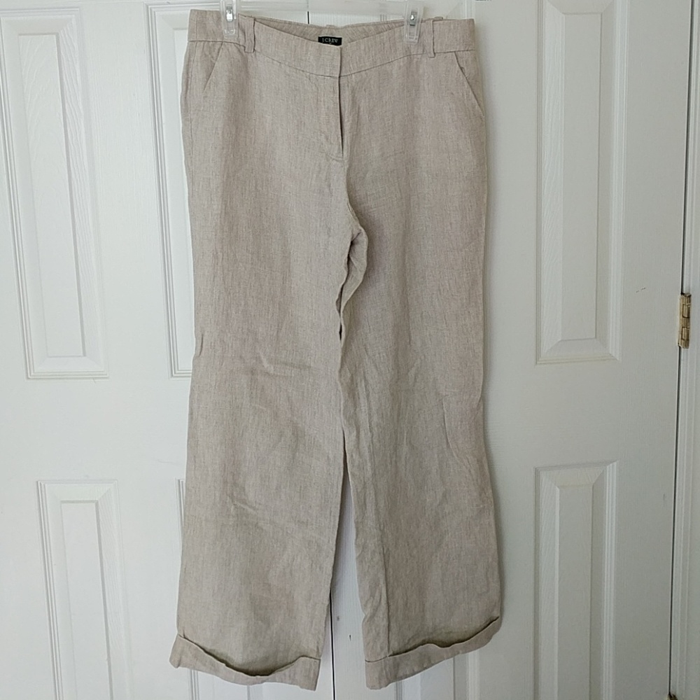 J Crew wide leg linen trouser